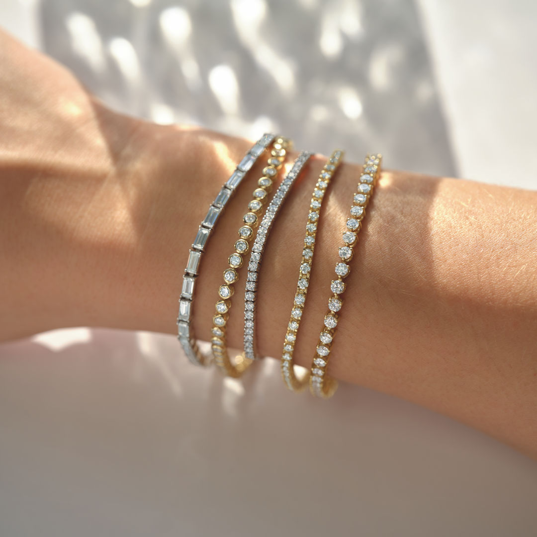 Diamond stackable bracelets